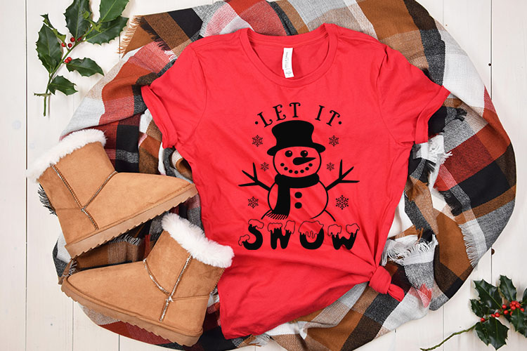 Let It Snow - Free Christmas SVG Tshirt Mockup Image.jpg