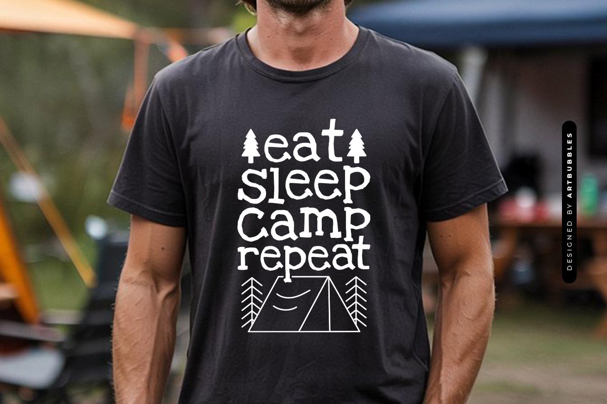 Eat Sleep Camp Repeat - Tent Camping SVG Tshirt Mockup Image.jpg