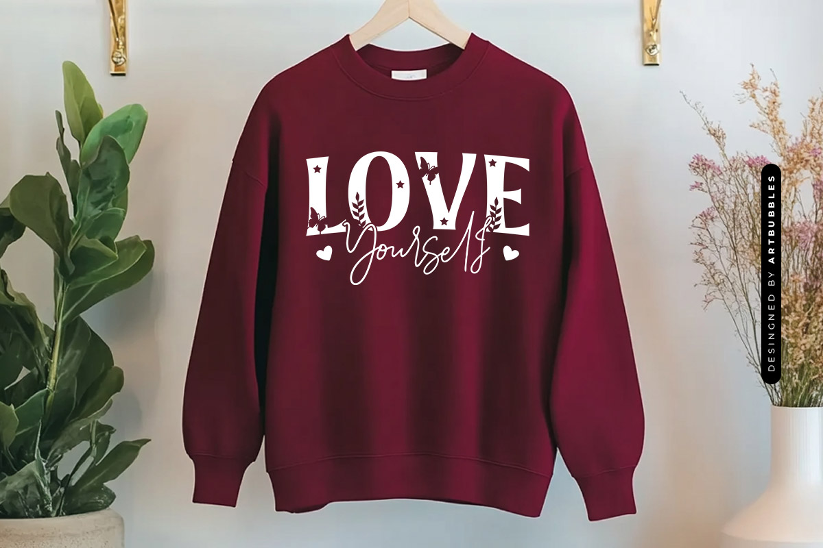 Love Yourself - Dandelion SVG Vector Sweatshirt Mockup image 2.jpg