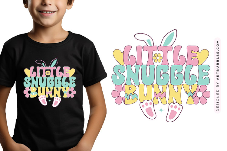 Little Snuggle Bunny - Retro Easter PNG Sublimation