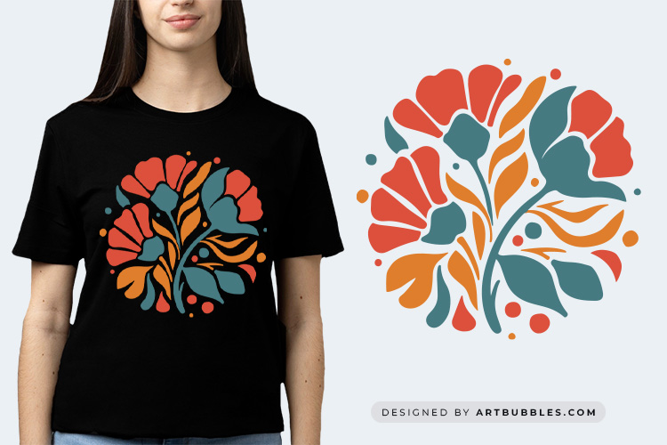 Abstract Retro Flower SVG Design