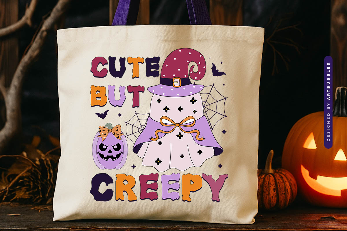 Cute But Creepy - Coquette Halloween Sublimation Print tote Bag Mockup Image.jpg