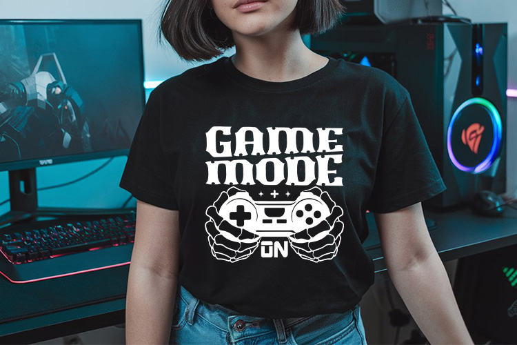 Game Mode On - Gaming Vector SVG Tshirt Mockup Image.jpg