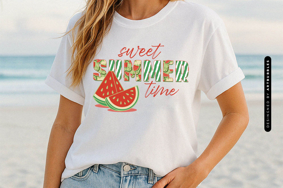 Sweet Summer Time Sublimation PNG Shirt Mockup Image.jpg