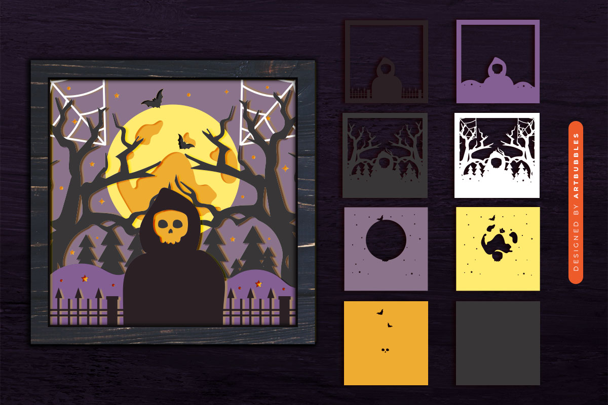 Ghost Halloween Layered Shadow Box SVG Image.jpg