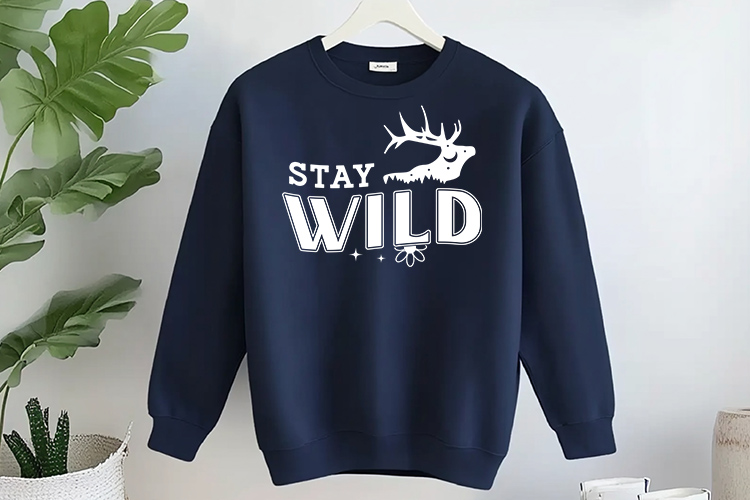 Stay Wild - Beautiful Wildflower Quote SVG Tshirt Mockup Image.jpg