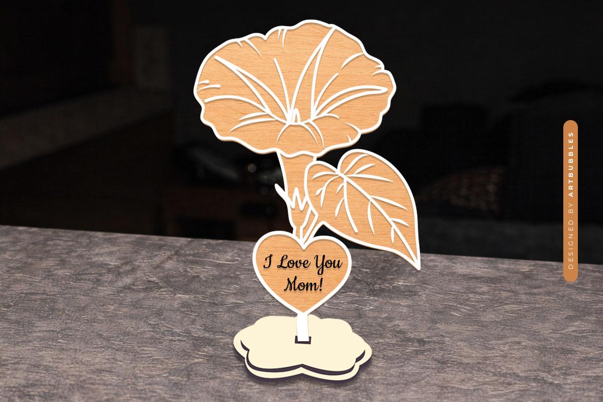 Editable Mothers Day Stand Flower SVG