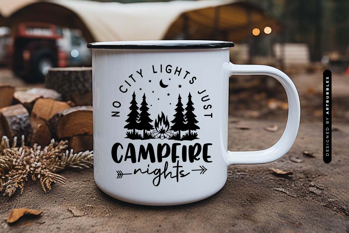 No City Lights Just Campfire Nights - Cute Camping SVG Mug Mockup Image.jpg