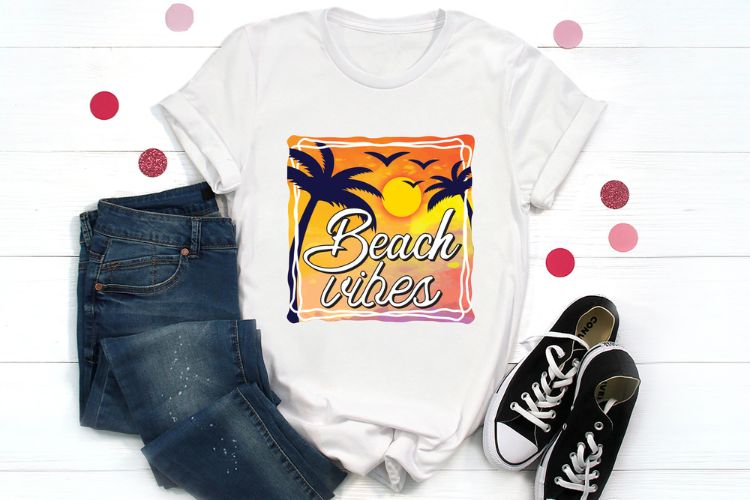 Beach Vibes - Summer Sublimation Print Shirt Mockup Image.jpg