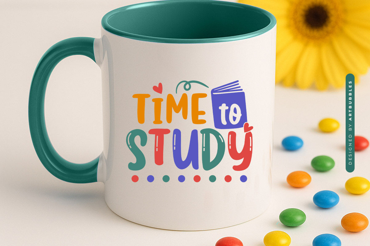 Time to Study - Back To School SVG File Mug Mockup Image.jpg