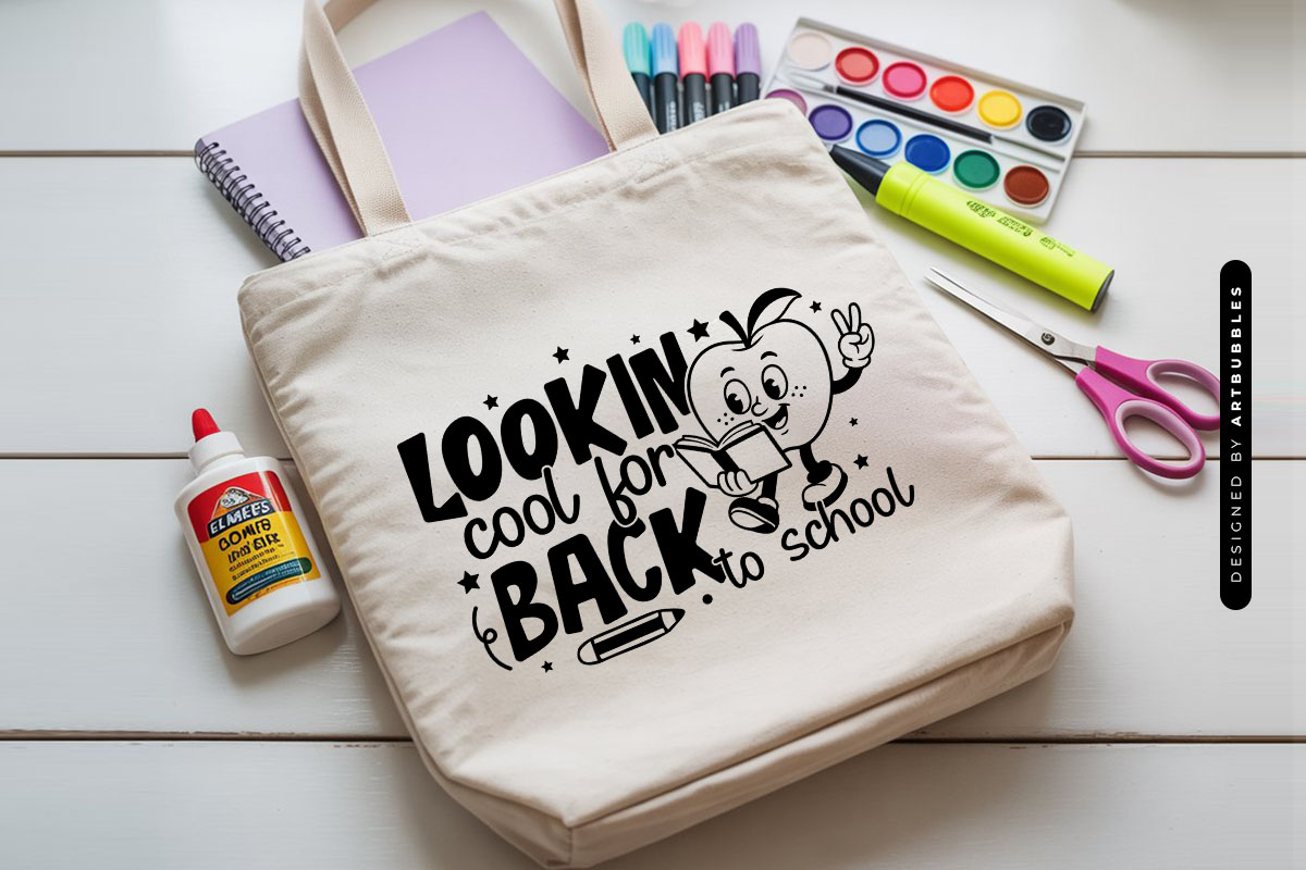 Lookin' Cool for Back To School SVG Vector Tote Mockup Image.jpg