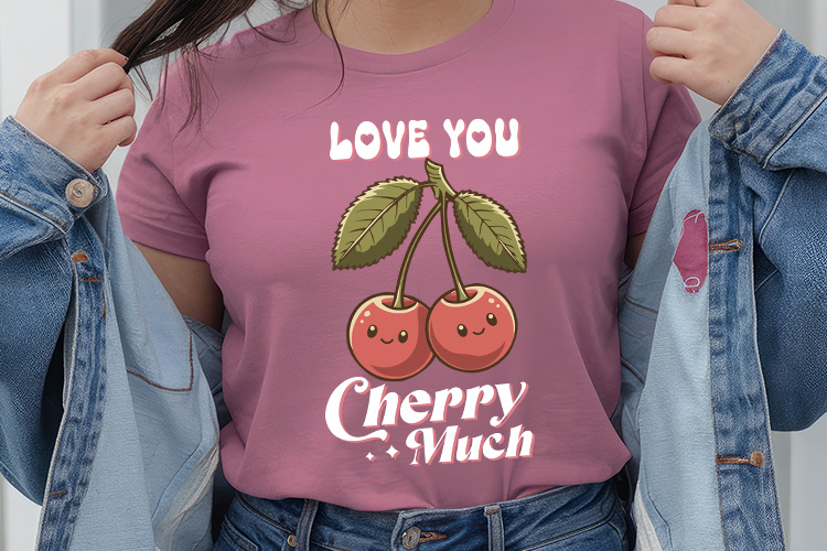 Love You Cherry Much - Valentine Retro Sublimation Design Shirt Mockup Image.jpg