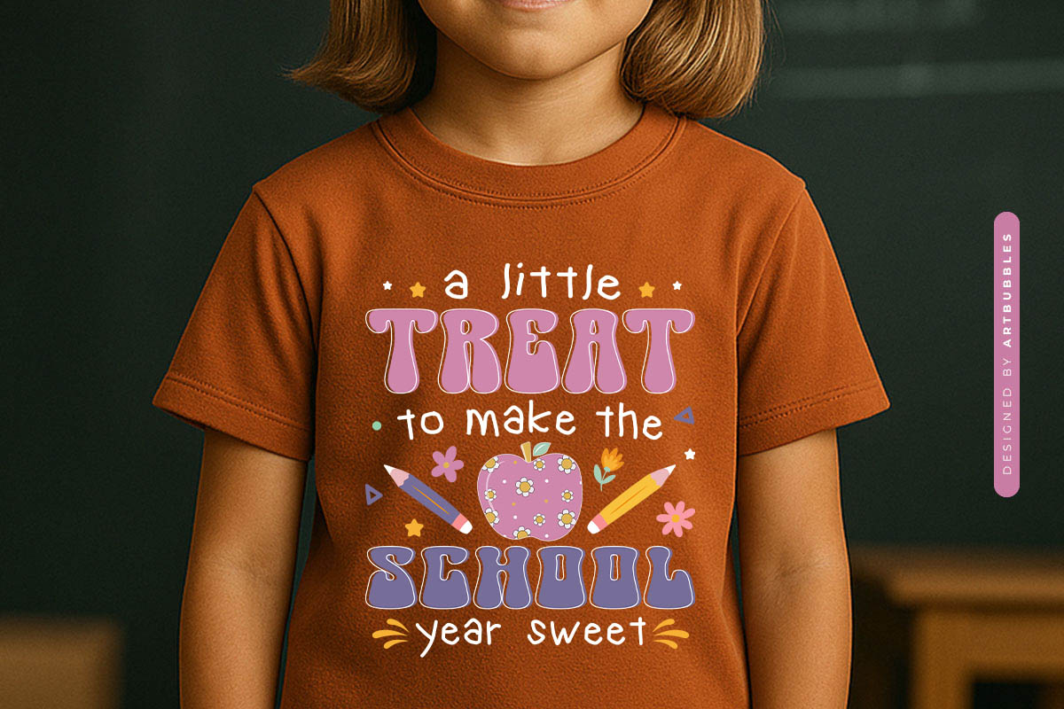 A Little Treat to Make the School - Retro Back to School PNG T-shirt Mockup Image.jpg
