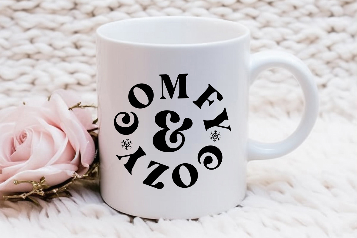 Comfy & Cozy - Winter SVG Cut File Mug Mockup image.jpg