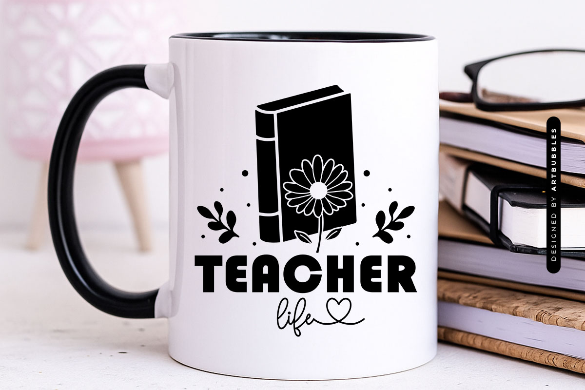 Floral Teacher Life Vector SVG Mug Mockup Image.jpg