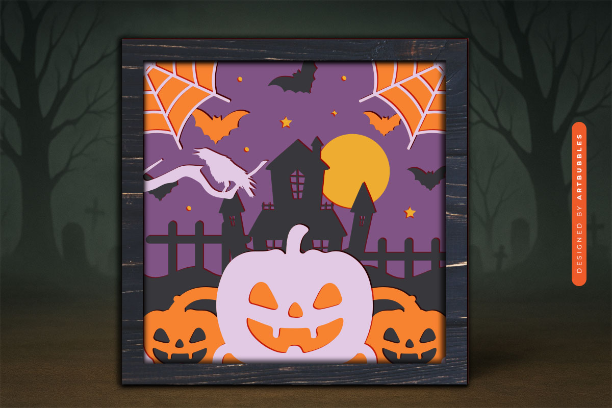 Creepy Pumpkin Halloween 3D Shadow Box SVG Image 3.jpg