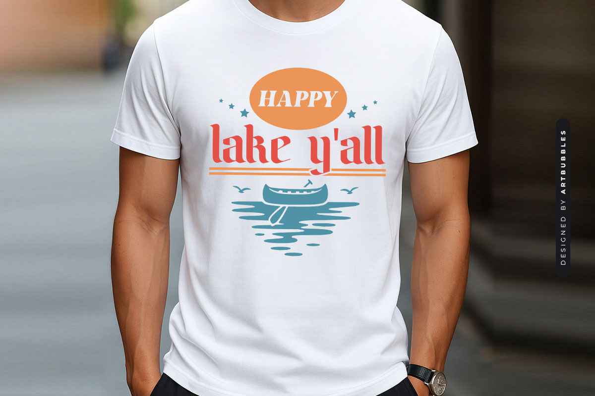 Happy Lake Y'all SVG Vector T-shirt Mockup Image.jpg