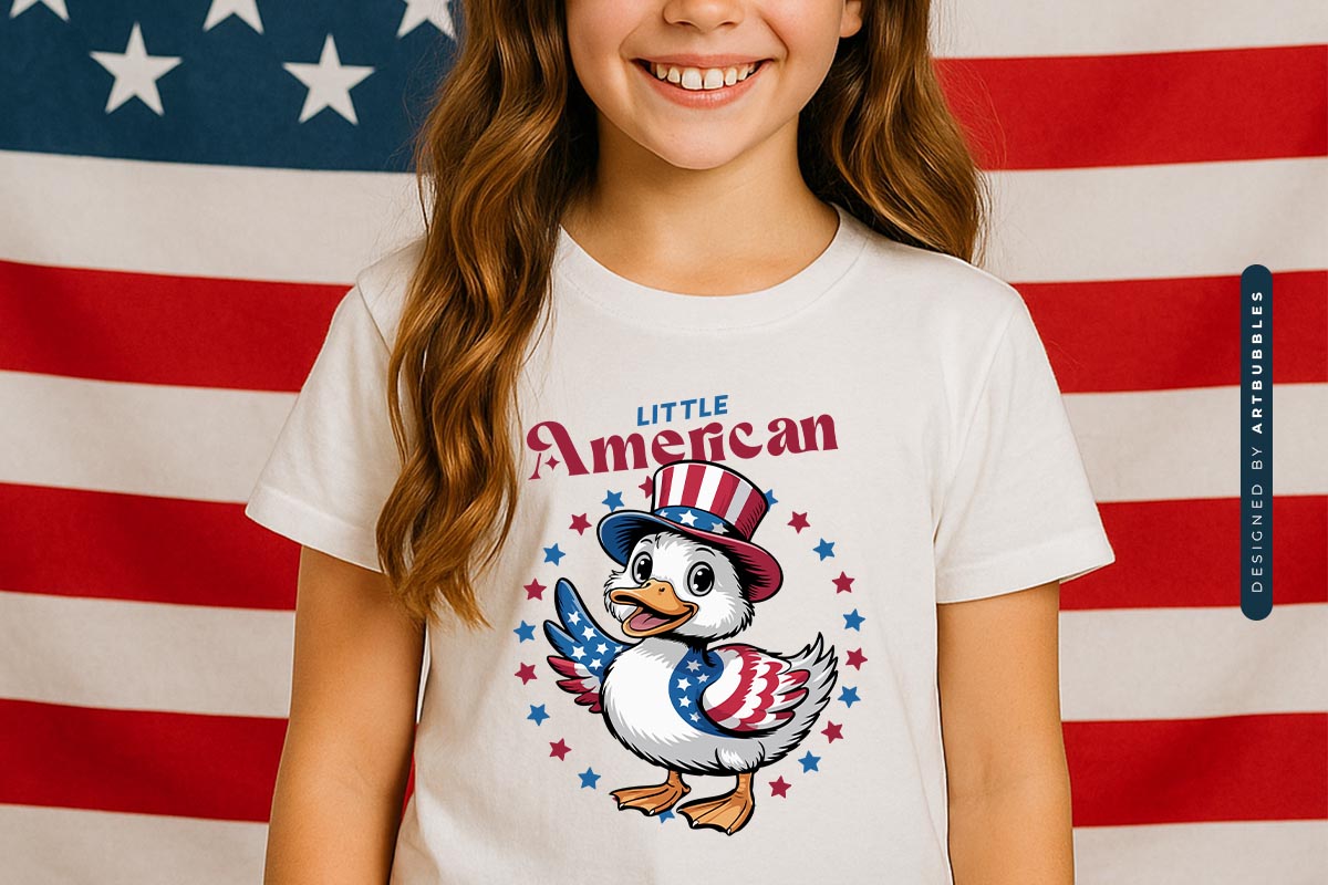 Little American - 4th of July Duck Sublimation Tshirt Mockup Image.jpg
