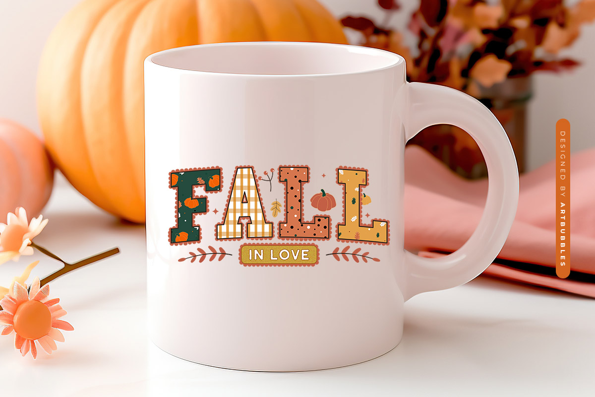 Preppy Fall in Love Sublimation PNG Design Mug Mockup Image.jpg