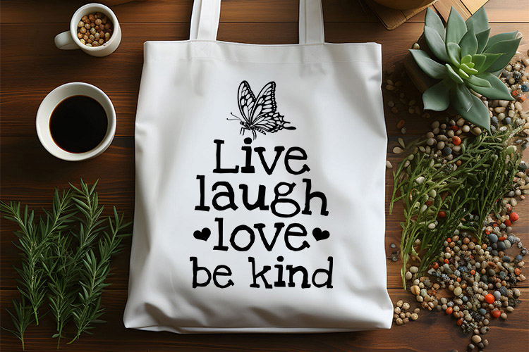 Live Lough Love Be Kind - Free Butterfly SVG Vector Tote Bag Mockup Image.jpg