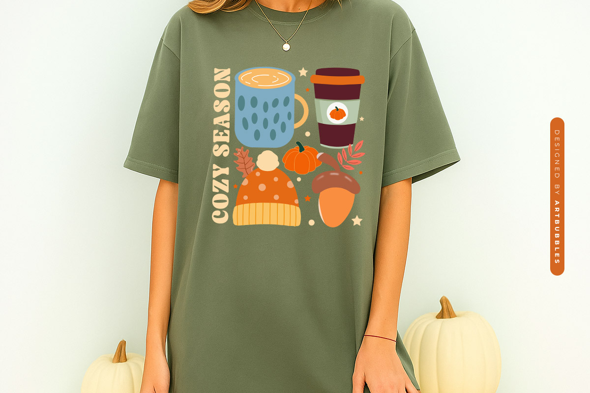 Cozy Season - Preppy Fall Sublimation PNG Tshirt Mockup Image.jpg