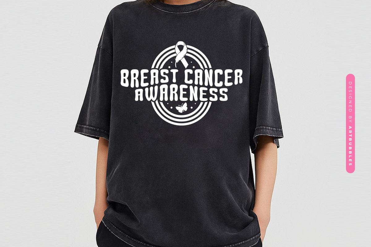 Breast Cancer Awareness Retro SVG Design Tshirt Mockup Image.jpg