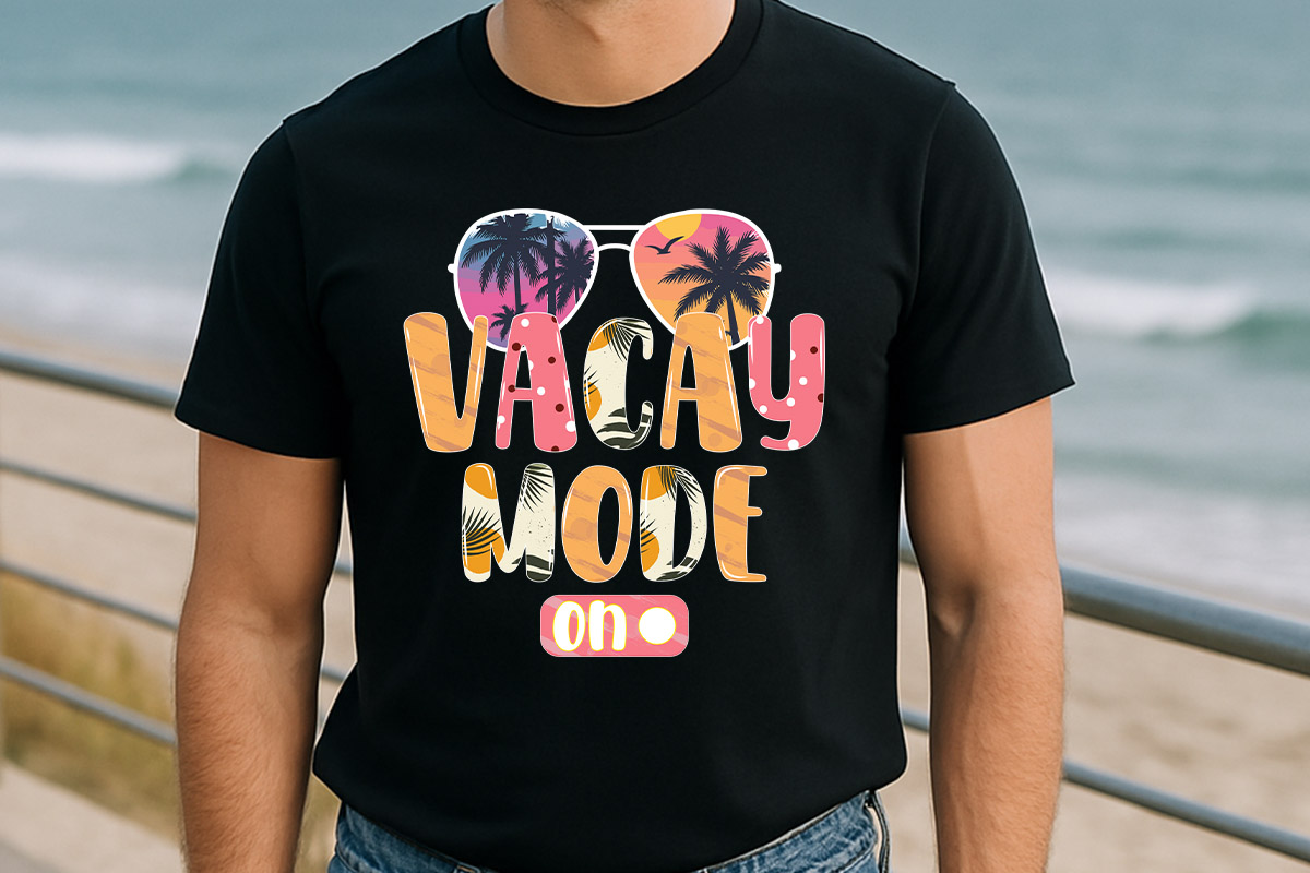 Vacay Mode On - Summer Sublimation PNG T-shirt Mockup Image.jpg