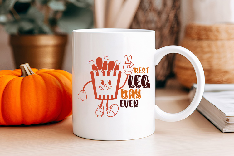 Best Leg Day Ever - Funny Thanksgiving SVG Free Mug Mockup Image.jpg