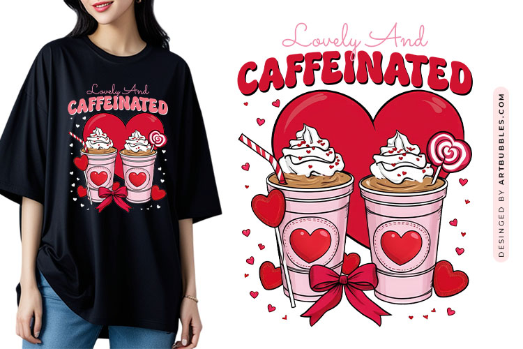 Lovely and Caffeinated - Coquette Valentines Sublimation
