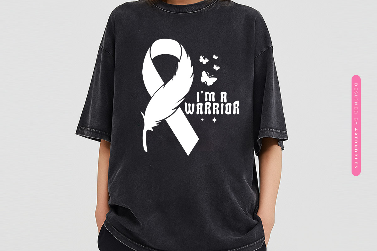 I'm a Warrior - Retro Breast Cancer SVG Tshirt Mockup Image.jpg