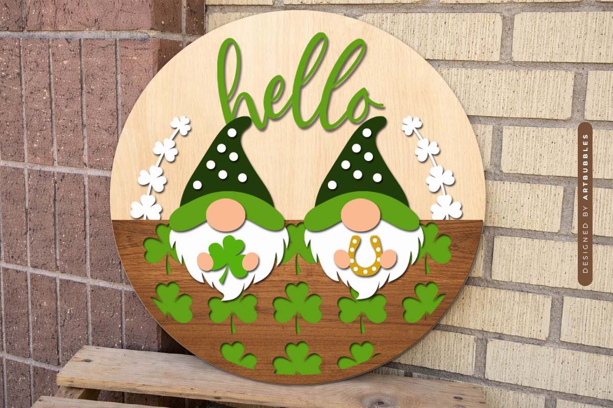St Patrick's Day Gnome Door Hanger SVG Image 2.jpg