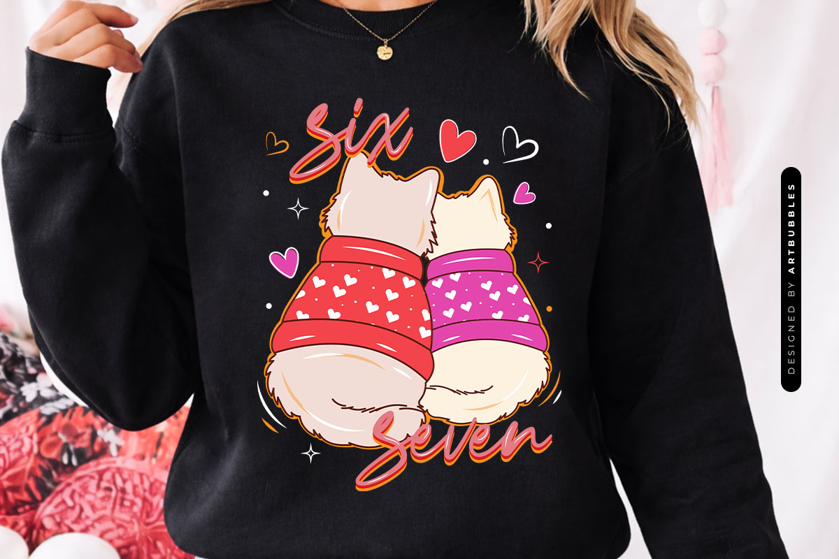 Six Seven Valentine's Day PNG Sublimation Sweatshirt Mockup Image.jpg