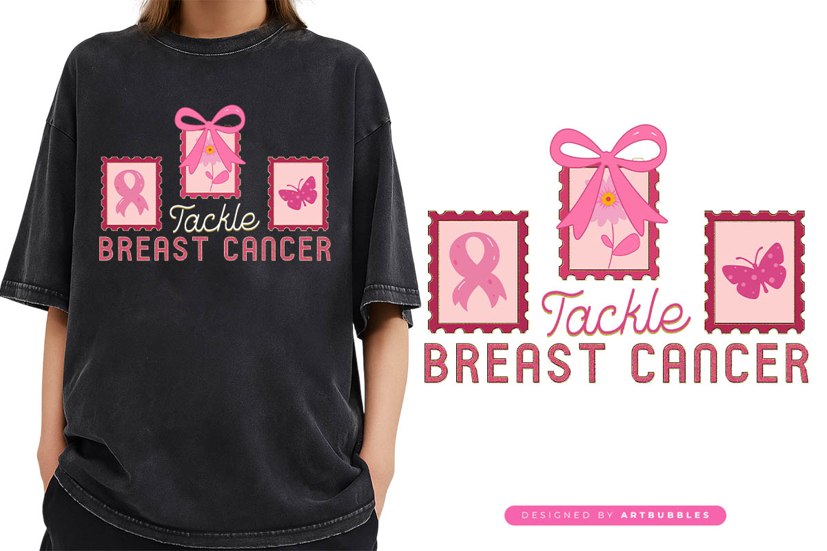 Coquette Stamp Tackle Breast Cancer Sublimation