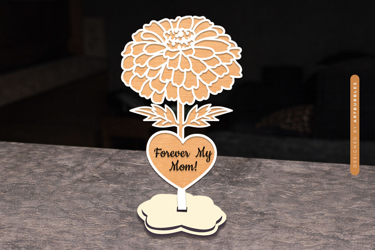 Layered Laser Cut Mothers Day Stand Flower SVG