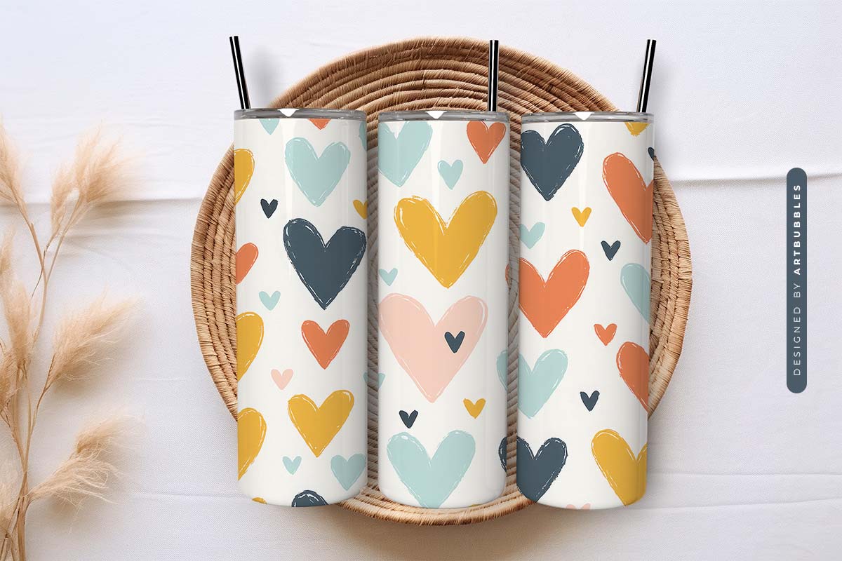 Boho Heart 20oz Skinny Tumbler Sublimation