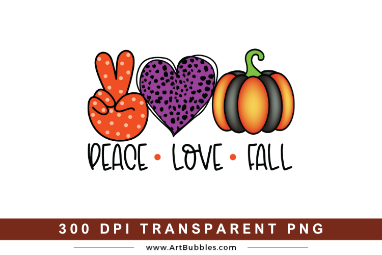 Halloween Sublimation Design - Peace Love Fall
