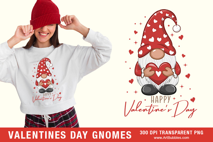 Gnome Happy Valentines Day Sublimation