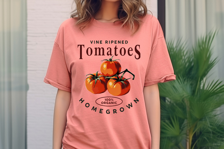 Vine Ripened Tomatoes - Vintage Fruit Sublimation PNG T Shirt Mockup Image 2.jpg
