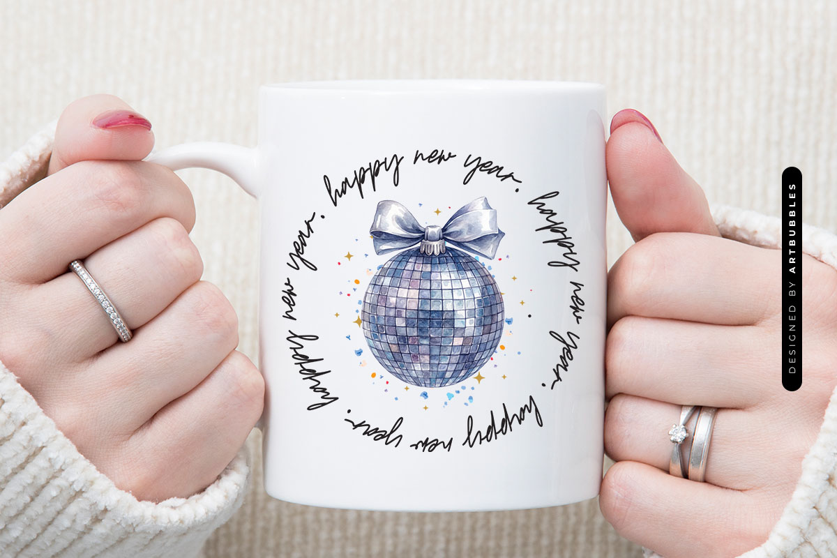 Coquette Happy New Sublimation PNG Mug Mockup Image.jpg