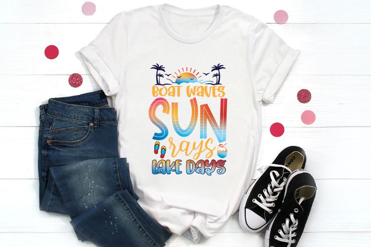 Boat Waves Sun Rays Lake Days - Summer PNG Shirt Mockup Image.jpg