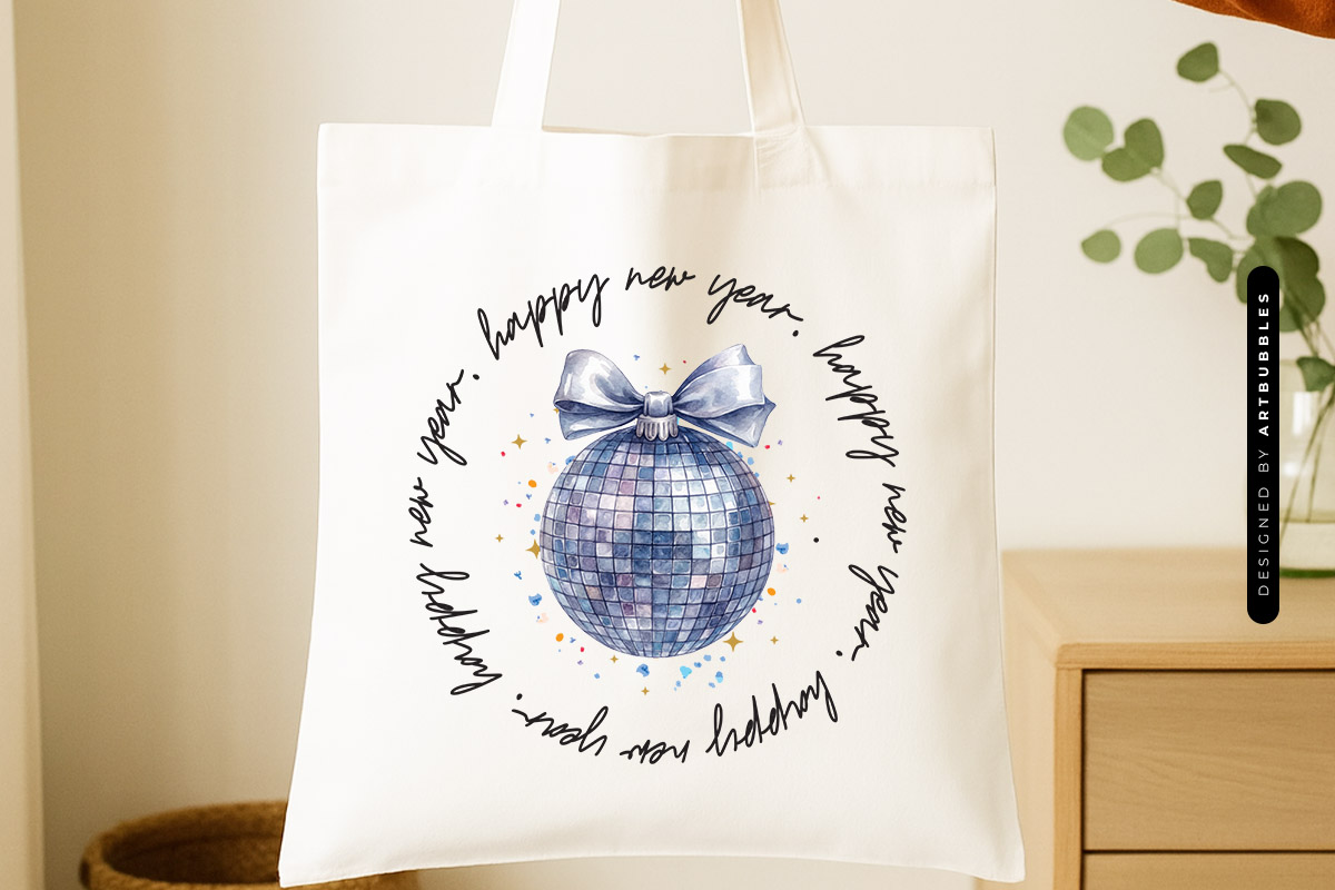 Coquette Happy New Sublimation PNG Tote bag Mockup Image.jpg