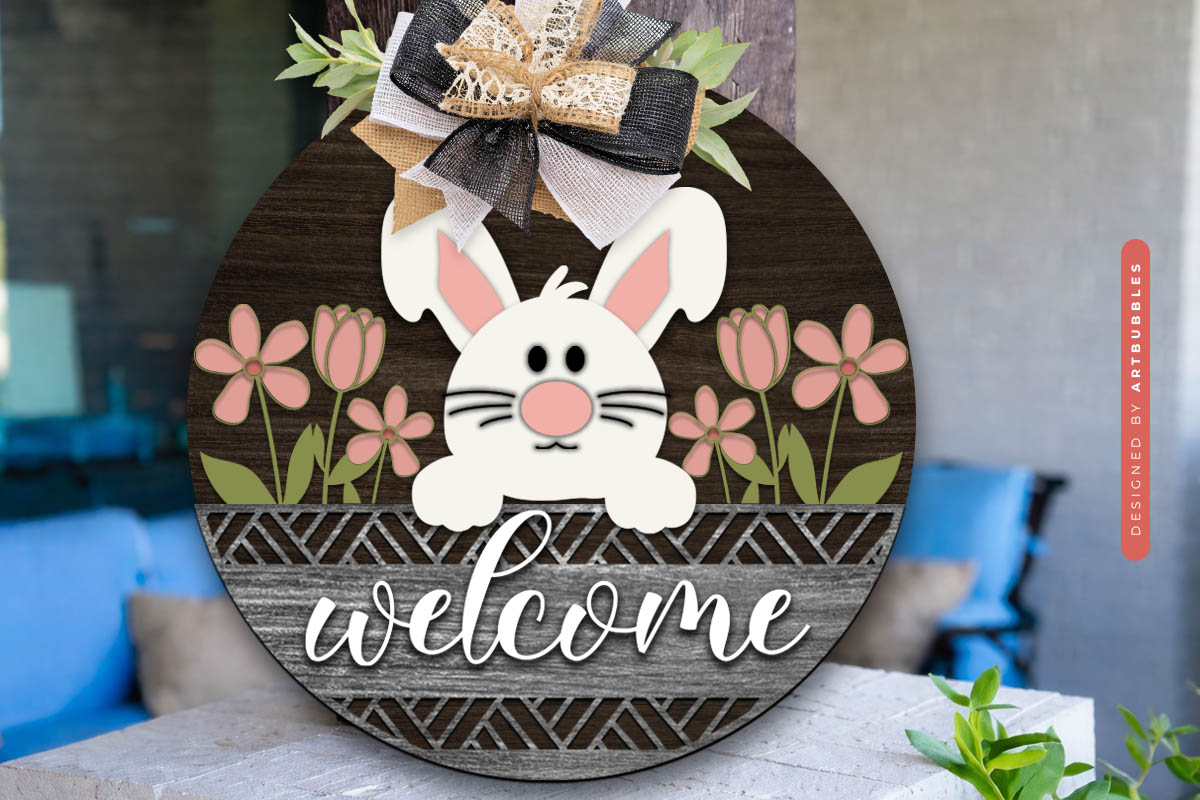 Easter Bunny Welcome Door Hanger SVG Image 2.jpg