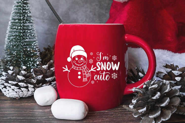 I'm Snow Cute - Funny Christmas SVG Free Mug Mockup Image.jpg