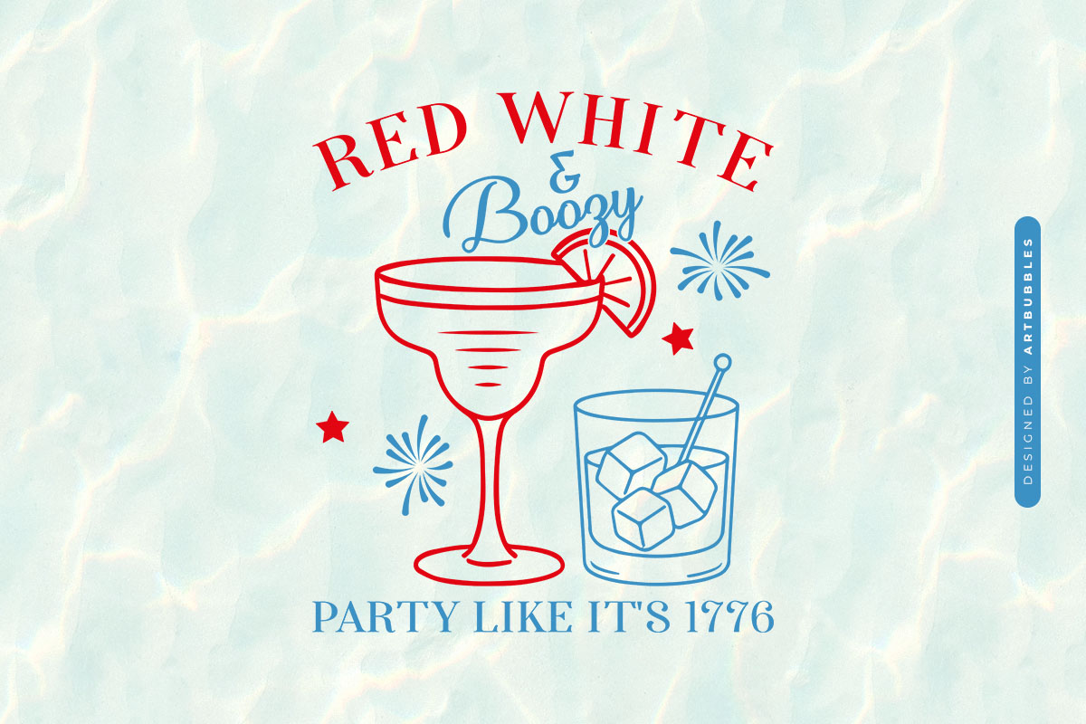 Red White & Boozy - 4th of July Cocktail SVG Image.jpg