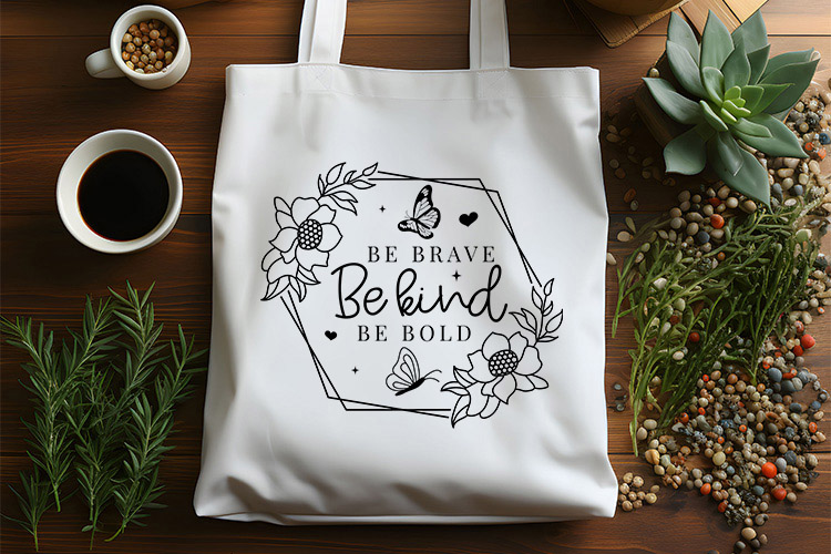 Be Brave Be Kind Be Bold - Butterfly SVG Free Tote Bag Mockup Image.jpg