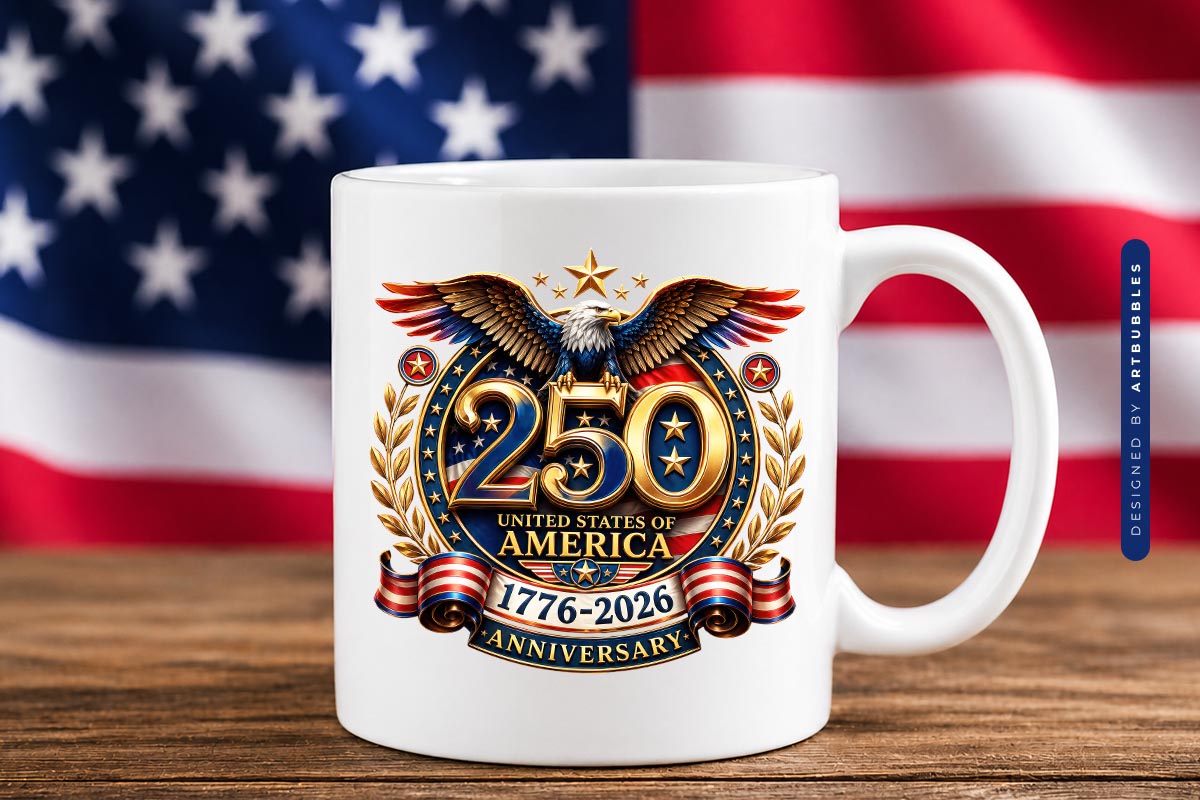 250th United States of America Anniversary PNG Mug Mockup Image.jpg