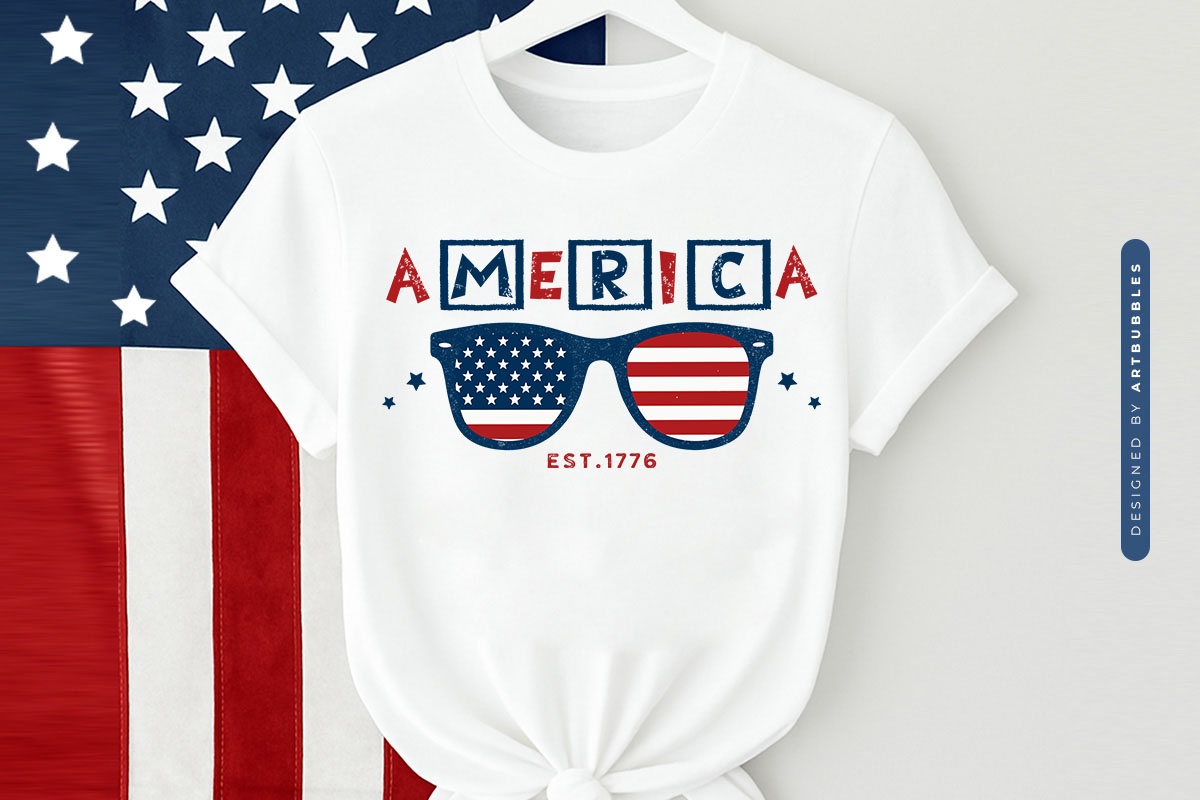 America Est 1776 - 4th of July Sublimation Transfer Tshirt Mockup Image.jpg