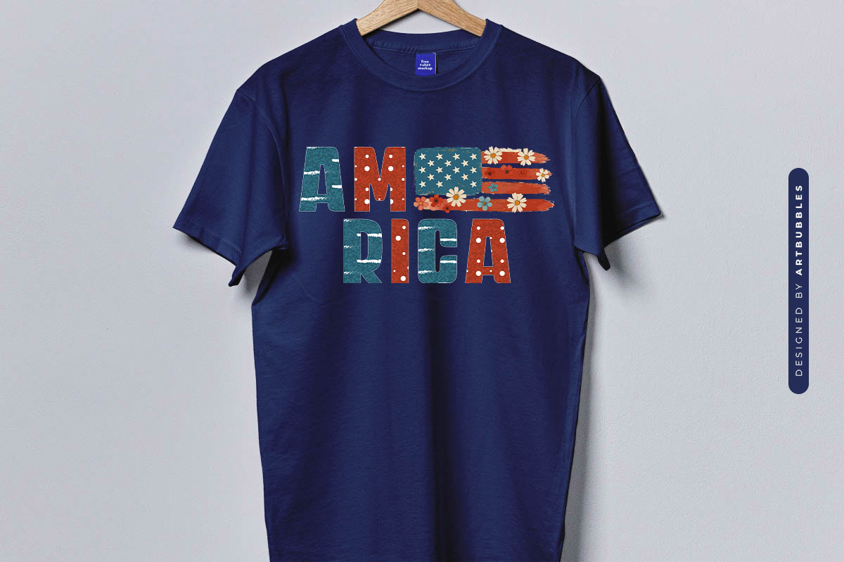 America - 4th of July Sublimation Design T-shirt Mockup Image.jpg