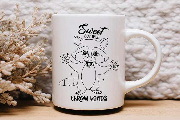 Sweet But Will Throw Hands - Sarcastic Raccoon SVG Mug Mockup Image.jpg