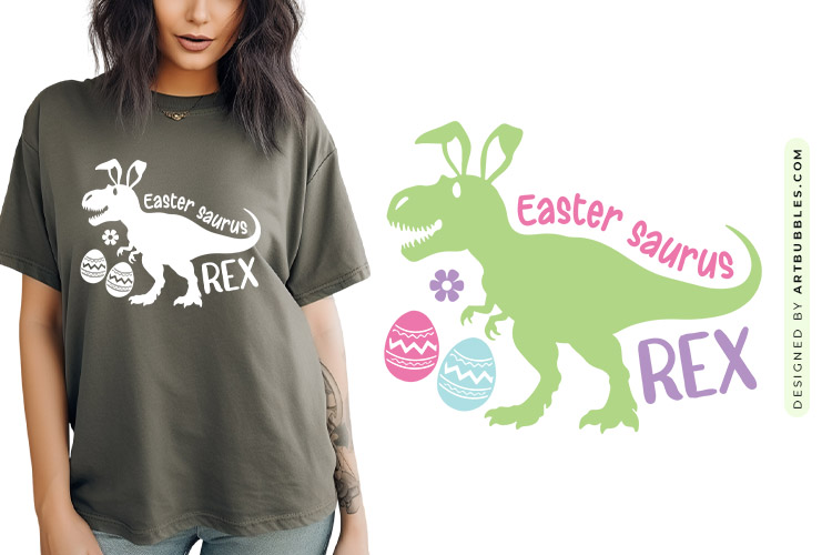 Easter Saurus Rex SVG File Image.jpg